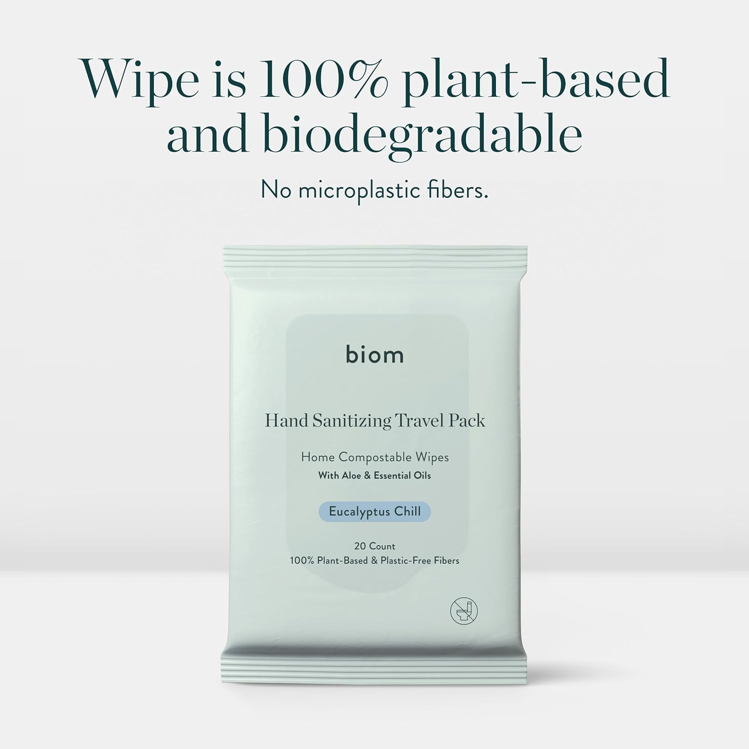 Biom Hand Sanitizing Wipes - Travel Size 10 pack(200 Wipes) 65% Ethanol Alcohol, Kills 99.9% of Germs, Removes Dirt & Grime, Made of Plant-Based & Plastic Free Fibers, Hypoallergenic -Eucalyptus Chill - Image 7