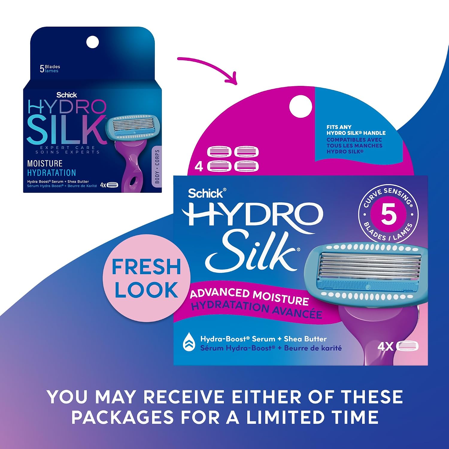 Schick Hydro Silk Moisture Razor Blade Refills, 4 Count | 5-Blade Moisturizing Razors for Women | Womens Moisturizing Razor Refills - Image 3