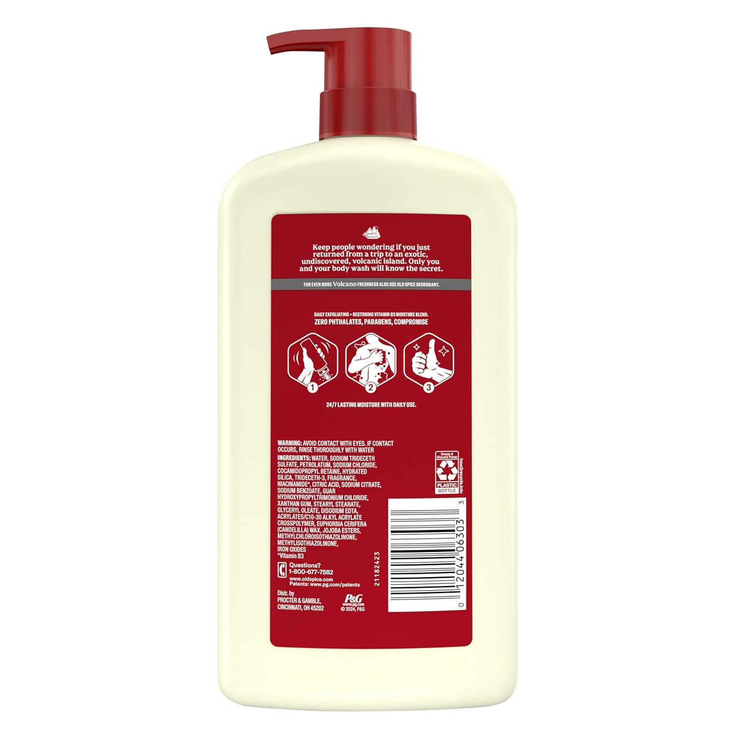 Old Spice Cleansing Body Wash for Men, 24/7 Shower Fresh with Lasting Scent, Exfoliate & Moisture, Gentle on Skin, Vitamin B3, Volcano with Dark Cedar + Amber Scent, 30 oz - Image 12