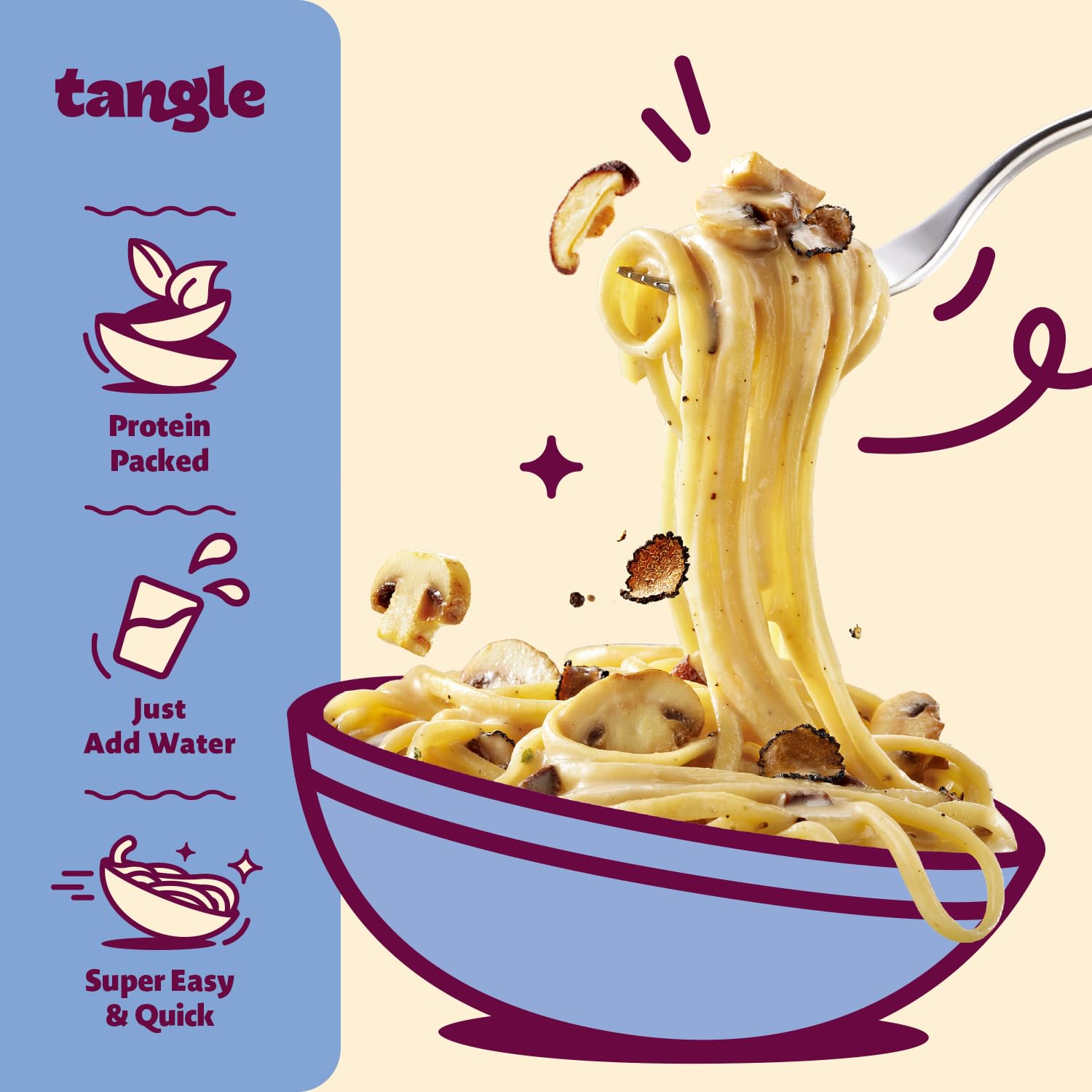 Samyang Tangle Creamy Mushroom Linguine Truffle and Shiitake Flavor Savory Non-Spicy Sauce Air Dried Noodle Quick Microwave Meal 3.70 oz (Pack of 6) - Image 10