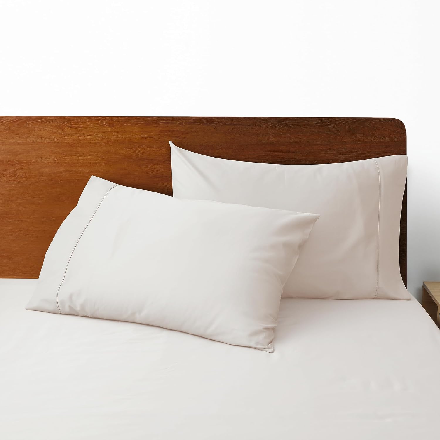 100% Egyptian Cotton Pillow Cases Set of 2, Standard Size 400 Thread Count Cooling Pillowcases, Soft and Breathable Pillow Covers with Envelope Closure, 20x26 Inches (Standard, Light Beige) - Image 3