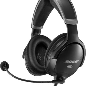 Bose A30 Bluetooth Aviation Headset – Lightweight Comfortable Design, Adjustable ANR and Noise Cancelling Microphone, [Dual Plug] – Black