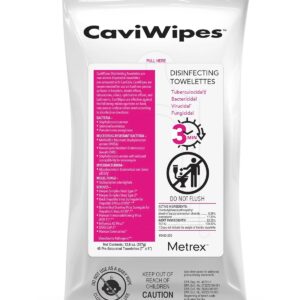 Metrex CaviWipes Disinfecting Towelettes – Durable Non-Woven Disinfecting Wipes for Hard, Non-Porous Surfaces in Healthcare & Laboratory, Pre-Saturated with CaviCide – 45 Wipes/Flat Pack (1 Pack)