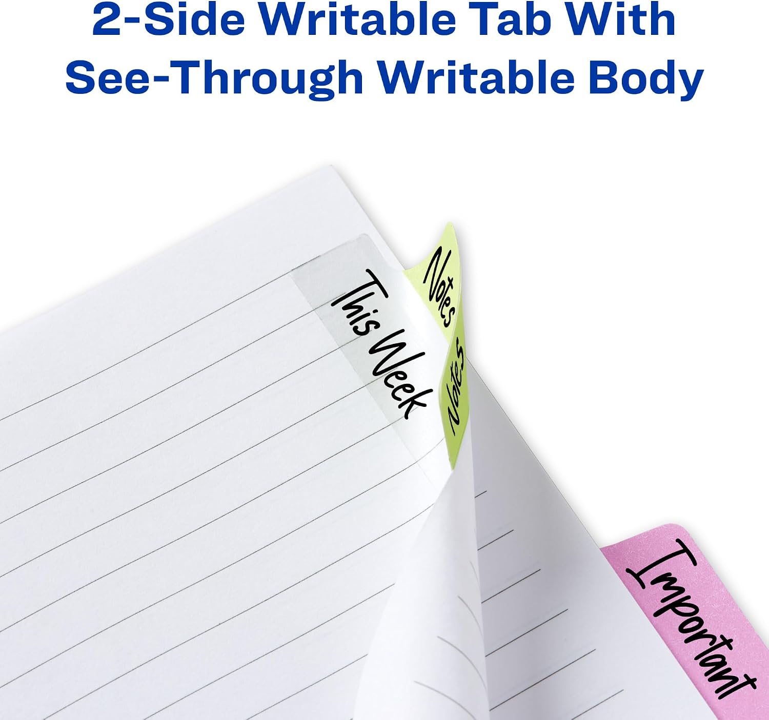 Avery Margin Ultra Tabs, 24 Repositionable Sticky Tabs, 2.5" x 1", 2-Side Writable Page Markers in Assorted Pastel Colors, 1 Pack (74769) - Image 7