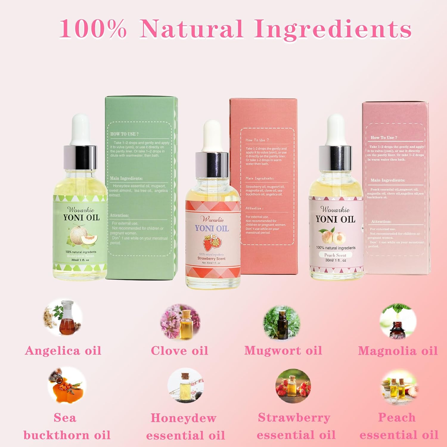 Yoni Oil for Women Set Of 3, 100% Natural Feminine Oil Deodorant for Women, Eliminates Odor and Ph Balanced, Feminine Serum Made with Pure Natural Essential Oils (1 fl oz/30 ml) - Image 8