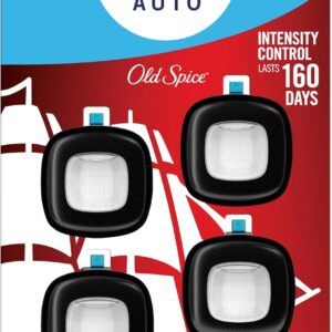 Febreze Odour-Fighting Auto Air Freshener, Car Vent Clip, Old Spice, 4ct