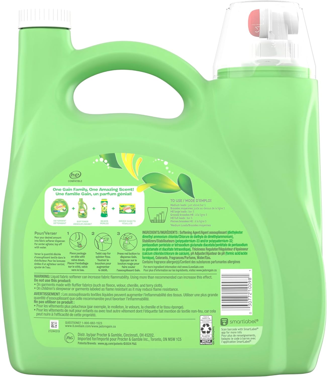 Gain Liquid Fabric Softener, Original Scent, 140 FL OZ, 190 Loads, Liquid Fabric Softener For Soft, Fresh Laundry - Image 10