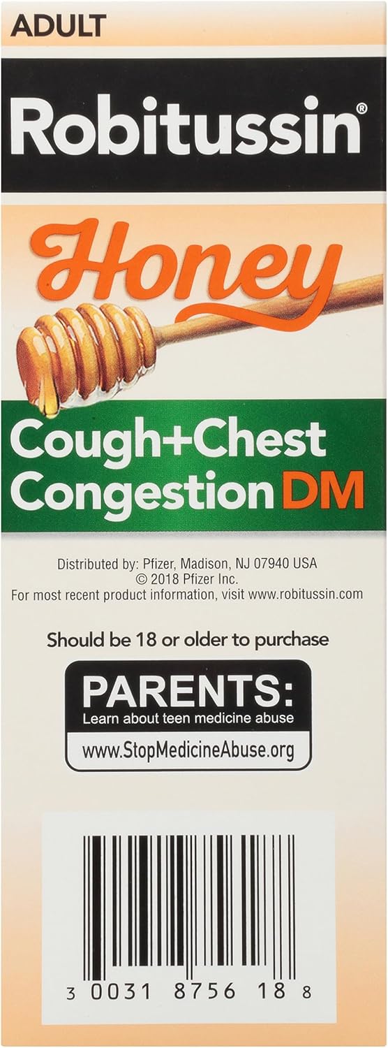 Robitussin Honey DM Max Cough Plus Chest Congestion, Adult Formula - 8 Fl Oz. - Image 13
