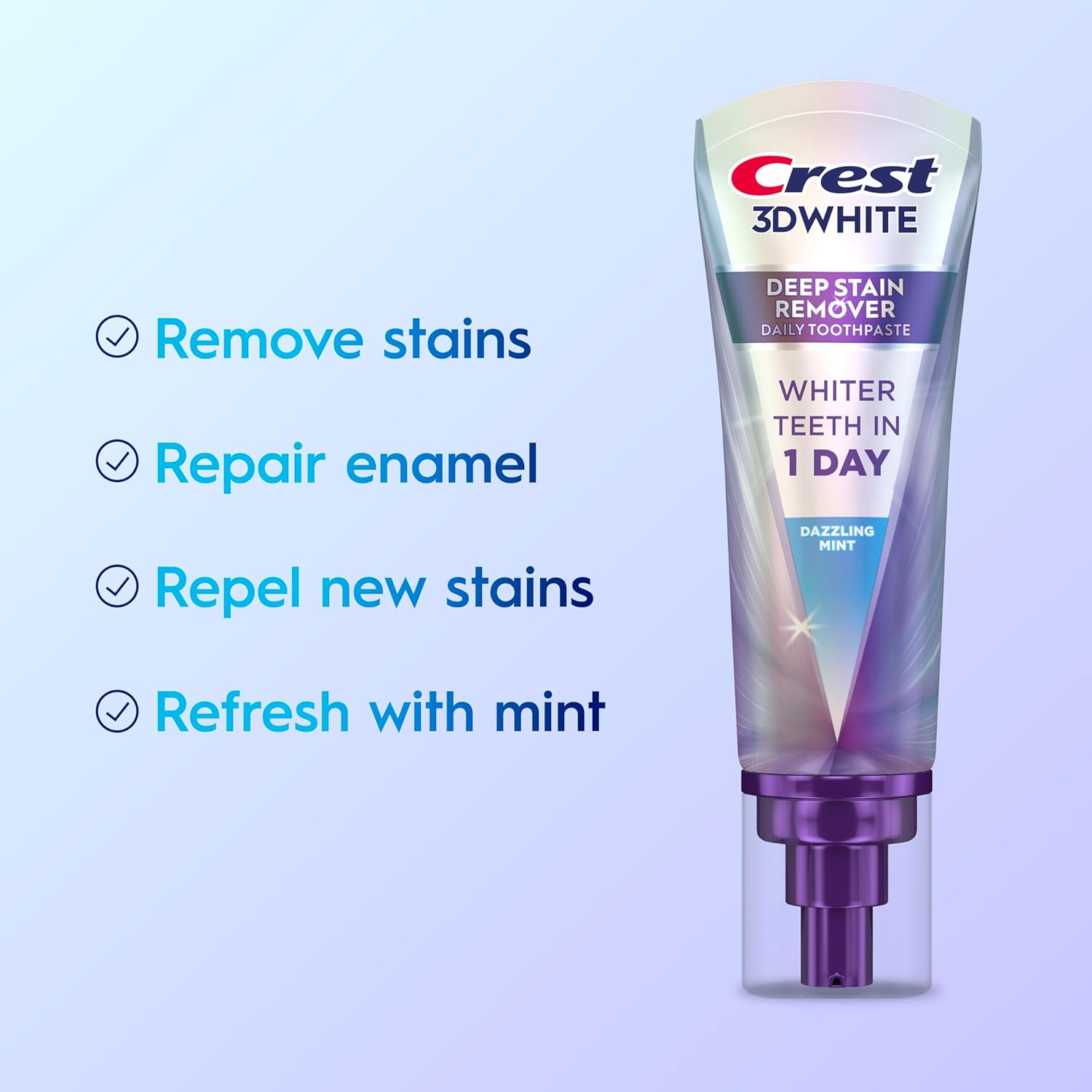 Crest 3DWhite Brilliance Deep Stain Remover Dazzling Mint Toothpaste - 3.1oz - Image 3