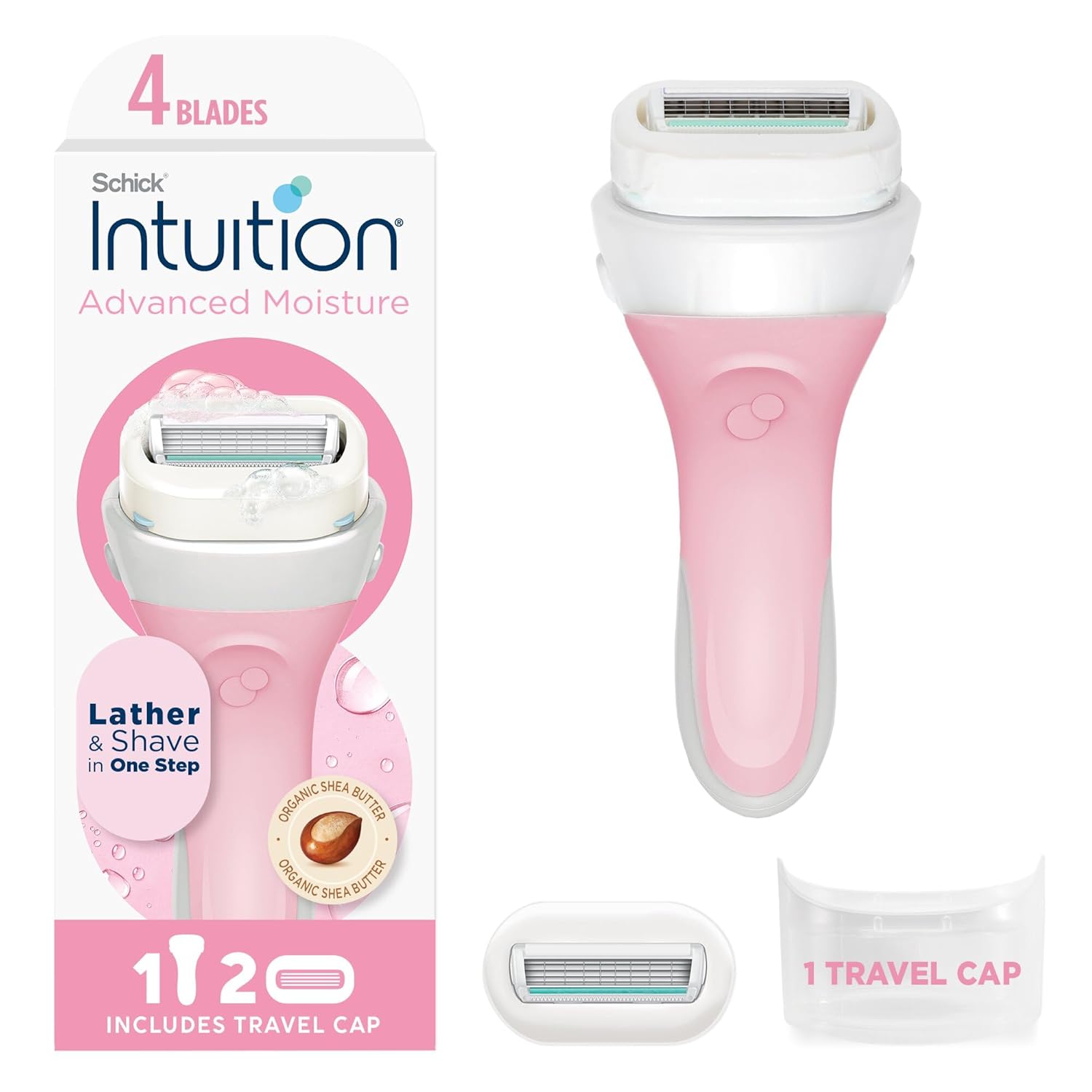 Schick Intuition Advanced Moisturizing Womens Razor with Shea Butter, 1 Handle with 2 Refills - Image 3