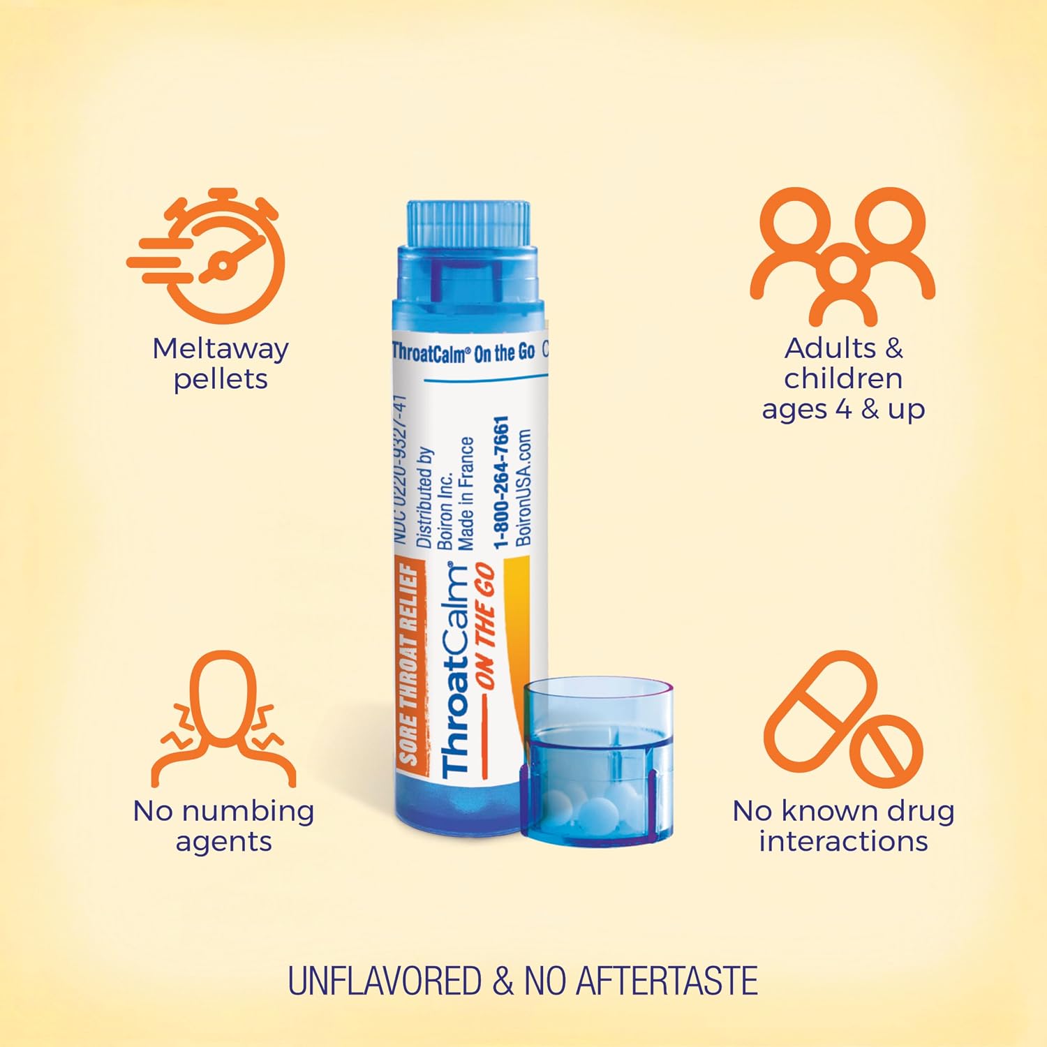 Boiron ThroatCalm On The Go Travel Essential for Relief of Sore Throat, or Scratchy, Red or Dry Throat, and Hoarseness - 2 Count (160 Pellets) - Image 4