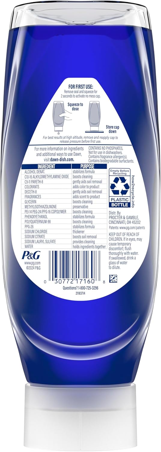 Dawn Platinum Plus PowerSuds Liquid Dish Soap, 17.4 oz. EZ-Squeeze Bottle - Image 11