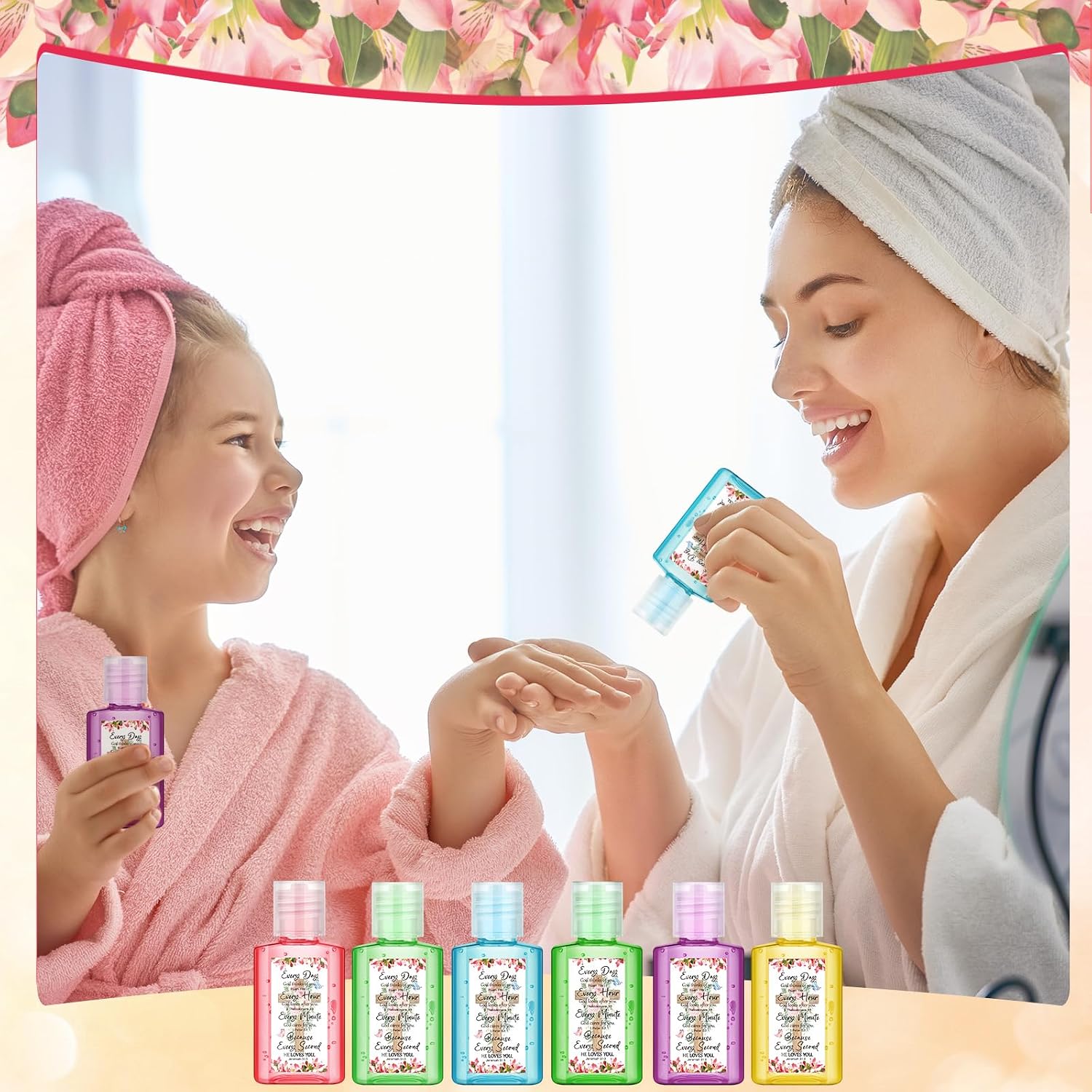 Gejoy 48 Pack Christian Hand Sanitizer Bible Verse Mini Hand Sanitizer Bulk Travel Size Christian Gifts for Women Mom Pastor Teacher Church Prayer Holiday Religious Gifts for Mother's Day - Image 7