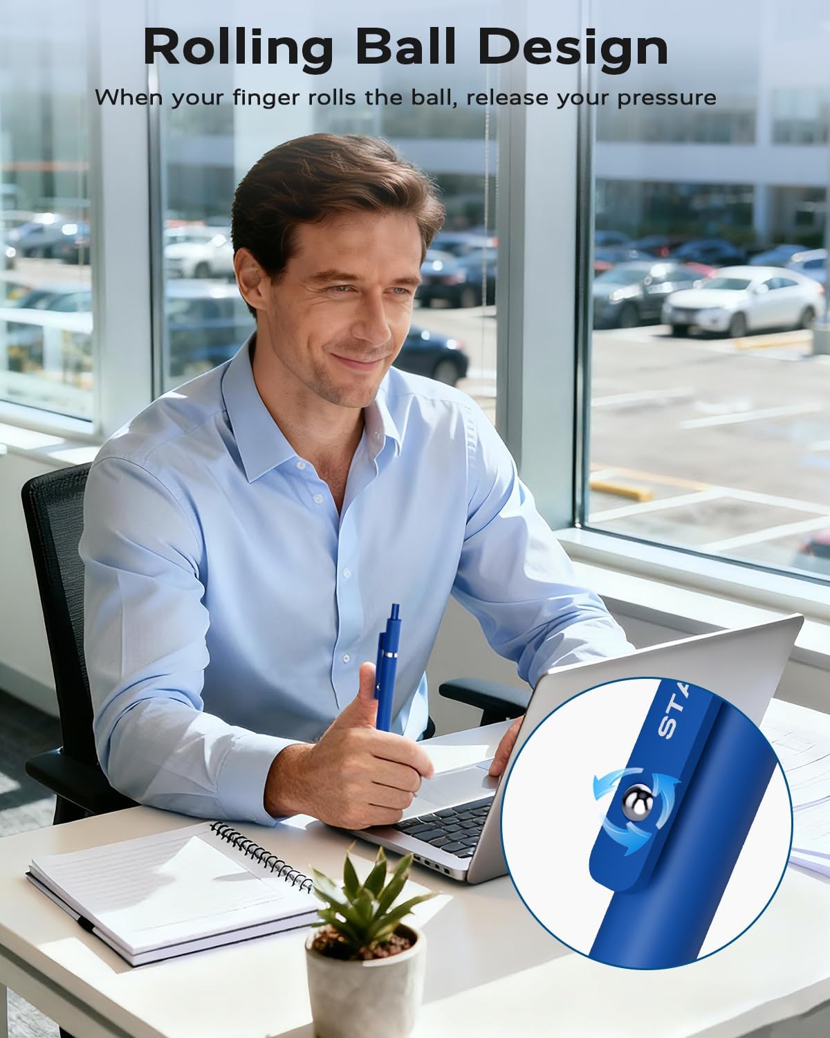 STAGEEK Blue Gel Pens GX3, 6Pcs Quick Dry Blue Ink Pens with 3 Extra Refills, Fine Point Retractable Smooth Writing Pens for Journaling, Office, Note Taking, School Supplies, Nurse Aesthetic(Blue) - Image 6
