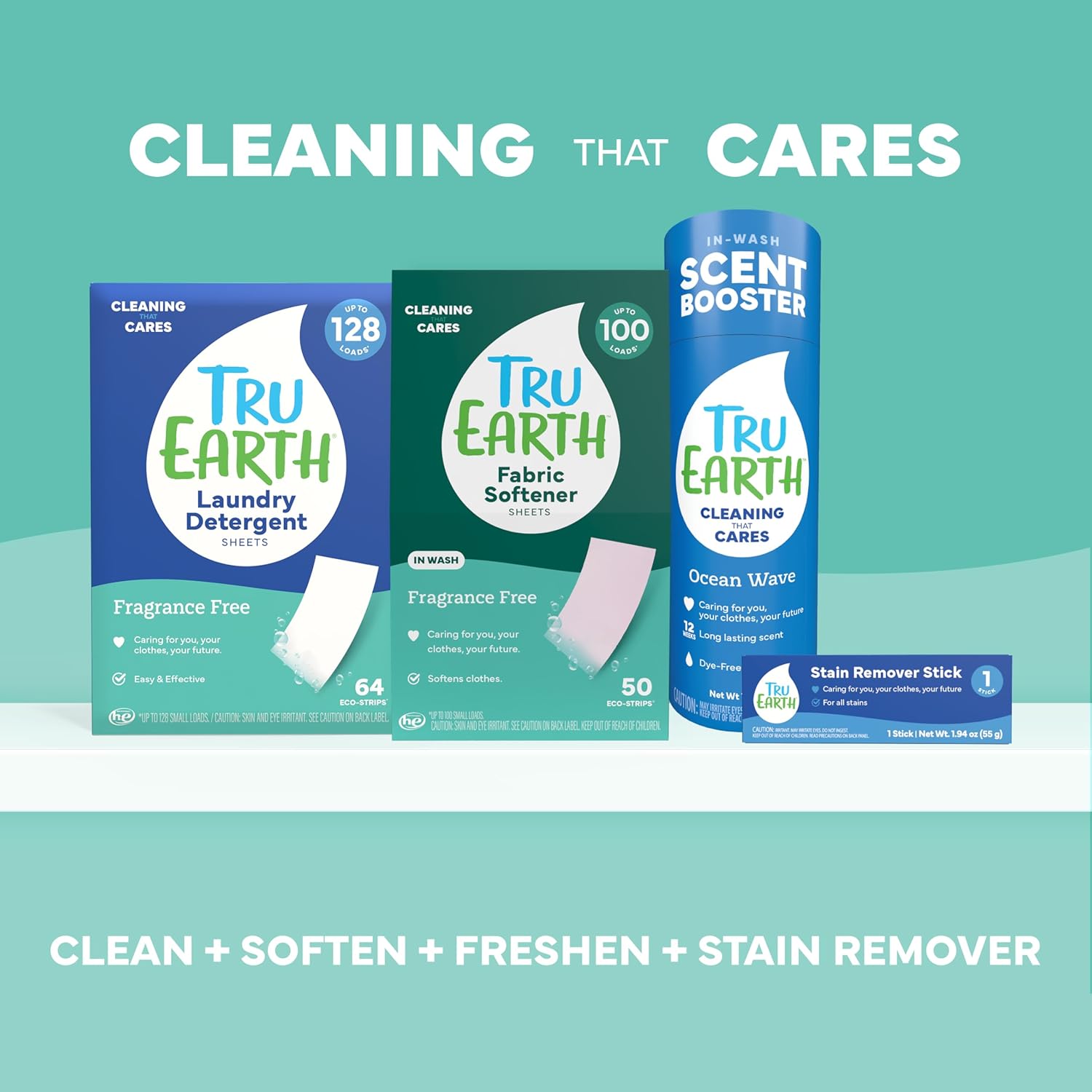 Tru Earth Compact Dry Laundry Detergent - Up to 128 Loads (64 Sheets) - Paraben-Free - Original Eco-Strip Liquidless Detergent, Travel | Packaging May Vary - Image 10