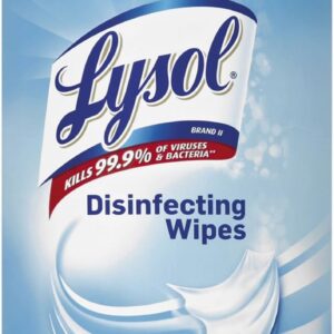 LYSOL 89346CT Disinfecting Wipes, Crisp Linen Scent, 7 x 8, 80/Canister, 6 Canister/Carton