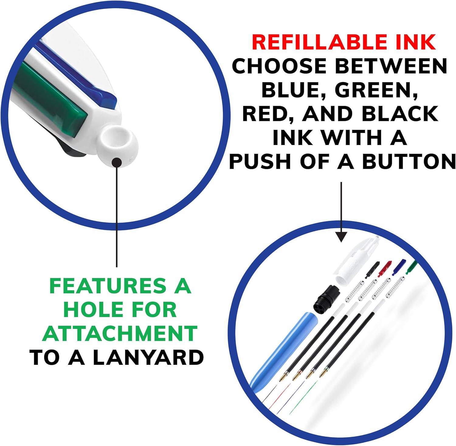BIC 4-Color Original Retractable Ballpoint Pen with 1.0 mm Medium Point, 3-Count in Assorted Ink - Image 5