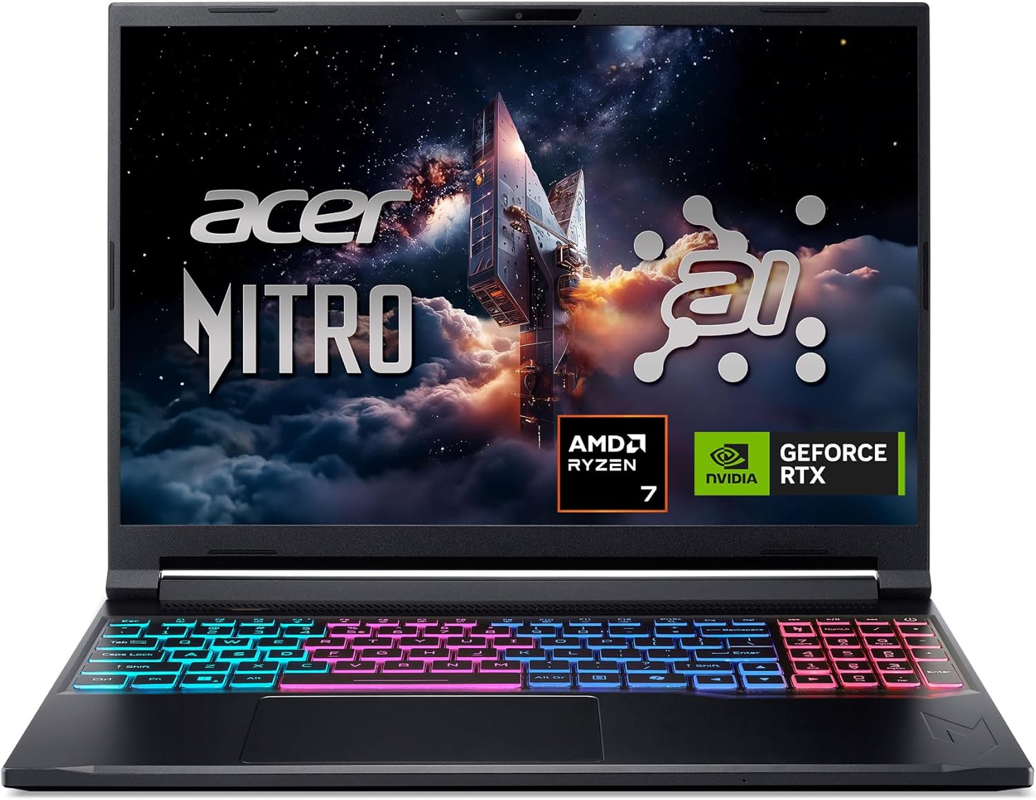 Acer Nitro V 16S AI Gaming Laptop | AMD Ryzen 7 260 Processor | NVIDIA GeForce RTX 5060 Laptop GPU (572 AI Tops) | 16" WUXGA IPS 180Hz Display | 32GB DDR5 | 1TB Gen 4 SSD | Wi-Fi 6 | ANV16S-41-R2AJ - Image 2