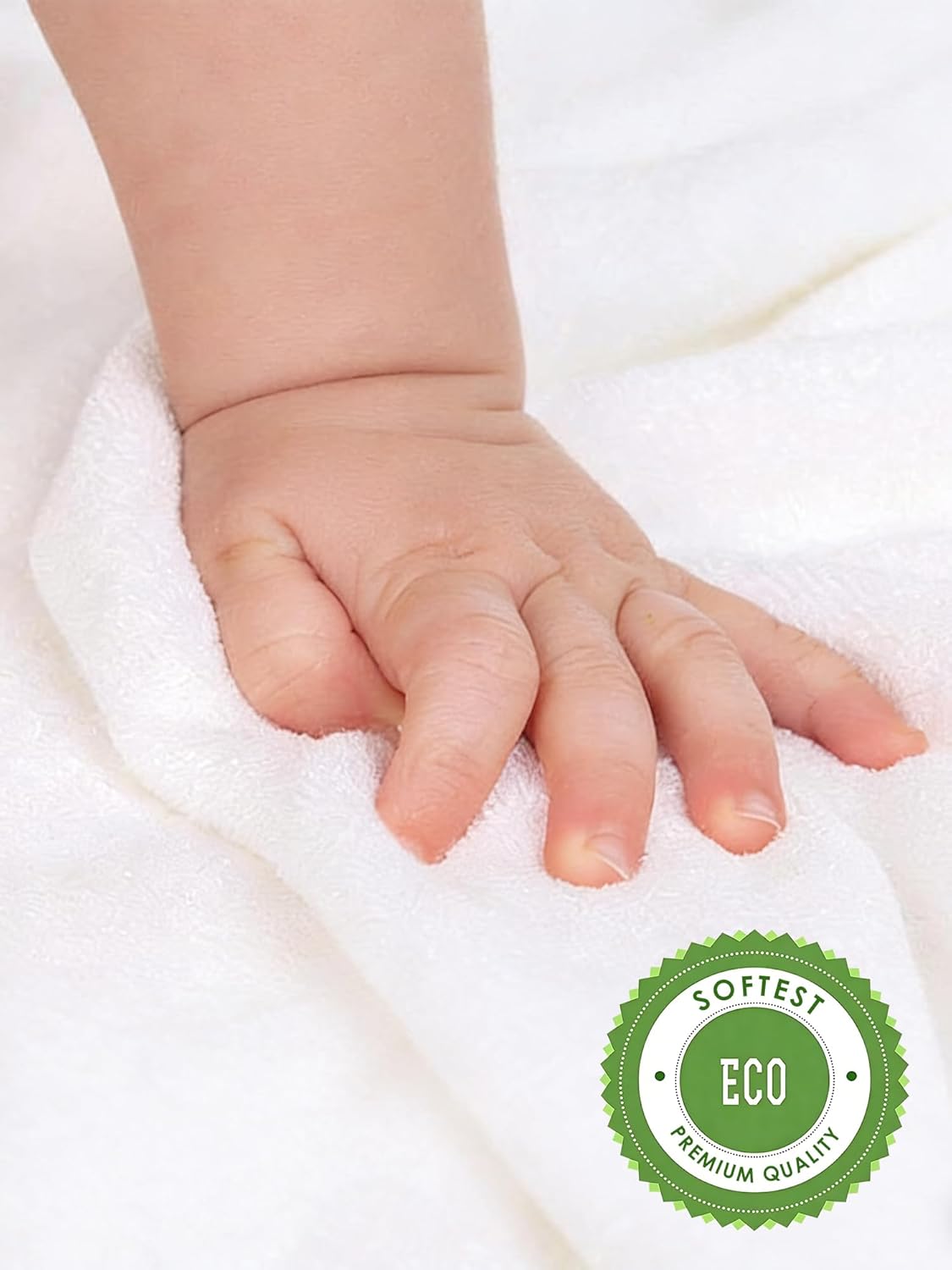 HIPHOP PANDA Baby Washcloths, Rayon Made from Bamboo - 2 Layer Ultra Soft Absorbent Newborn Bath Face Towel - Reusable Baby Wipes for Delicate Skin - White, 6 Pack - Image 5