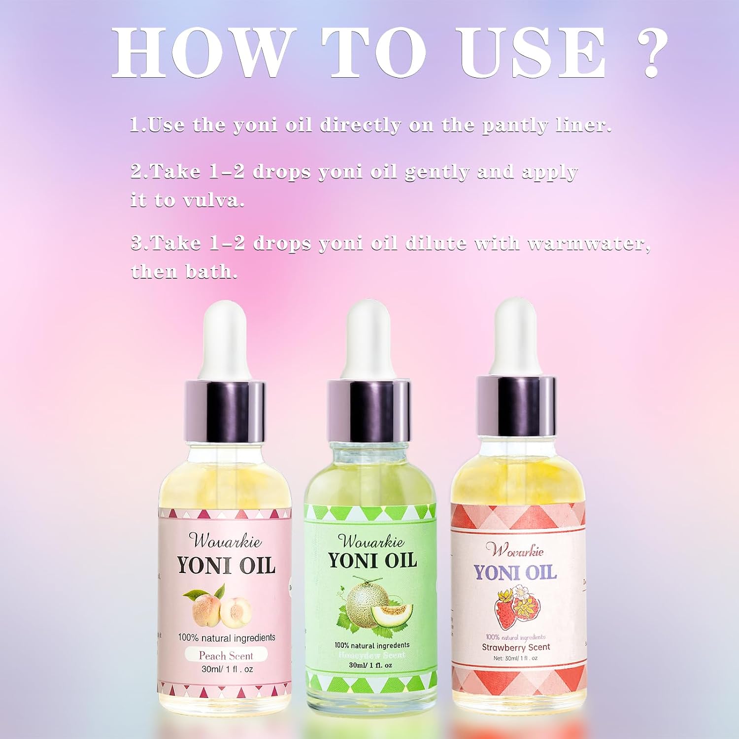 Yoni Oil for Women Set Of 3, 100% Natural Feminine Oil Deodorant for Women, Eliminates Odor and Ph Balanced, Feminine Serum Made with Pure Natural Essential Oils (1 fl oz/30 ml) - Image 7
