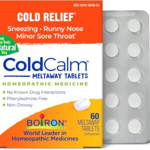Boiron ColdCalm Tablets for Relief of Common Cold Symptoms Such as Sneezing, Runny Nose, Sore Throat, and Nasal Congestion – Non-Drowsy – 60 Count