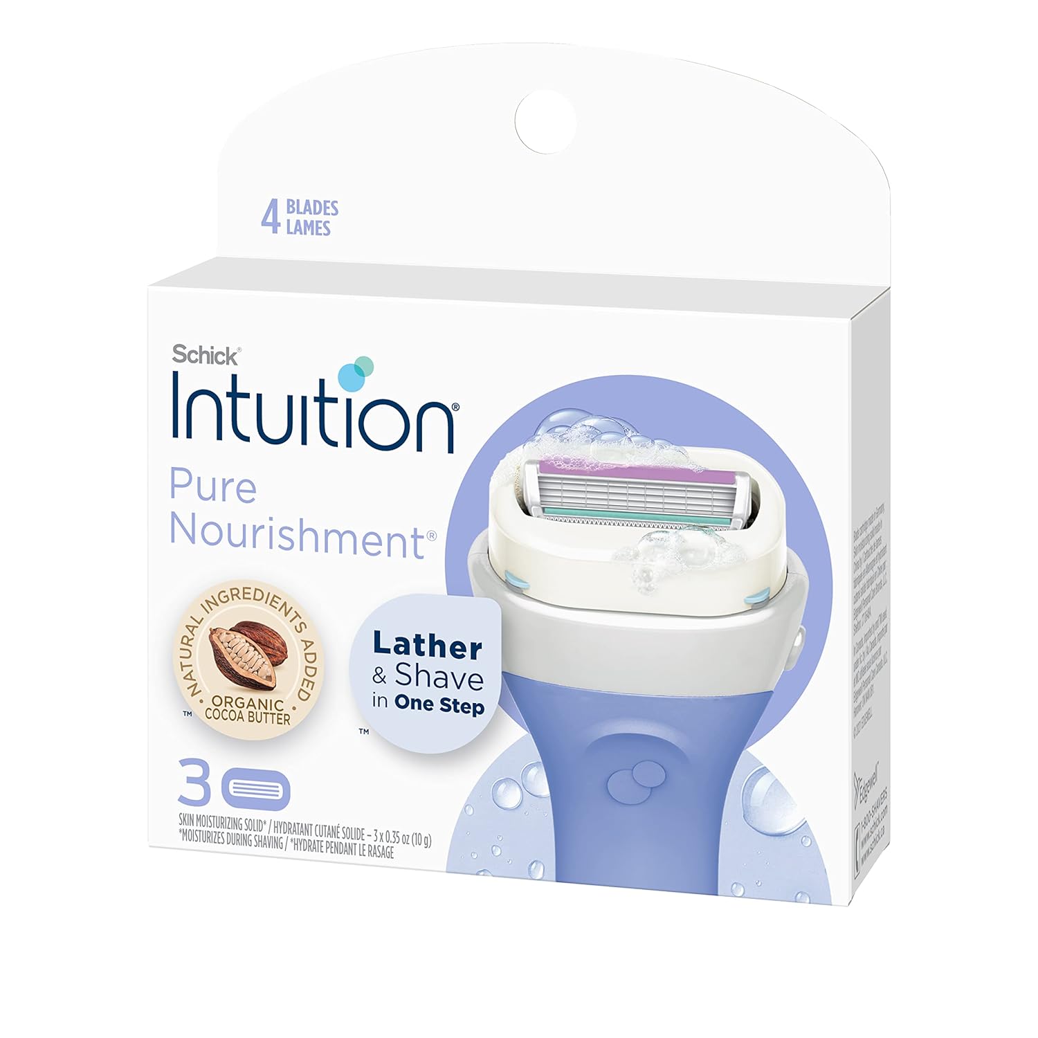 Schick Intuition Pure Nourishment Womens Razor Refills with Coconut Milk and Almond Oil, 3 Count (Pack of 1) - Image 10