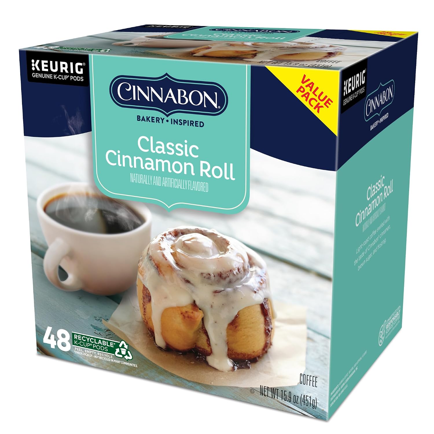 Cinnabon Classic Cinnamon Roll Keurig Single-Serve K-Cup Pods, Light Roast Coffee, 48 Count - Image 12