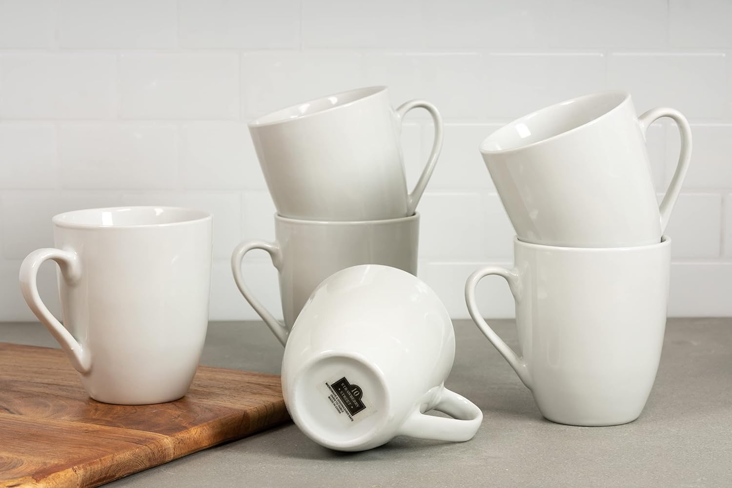 10 Strawberry Street Simply White 12 oz Mug, Set of 6 - Image 4