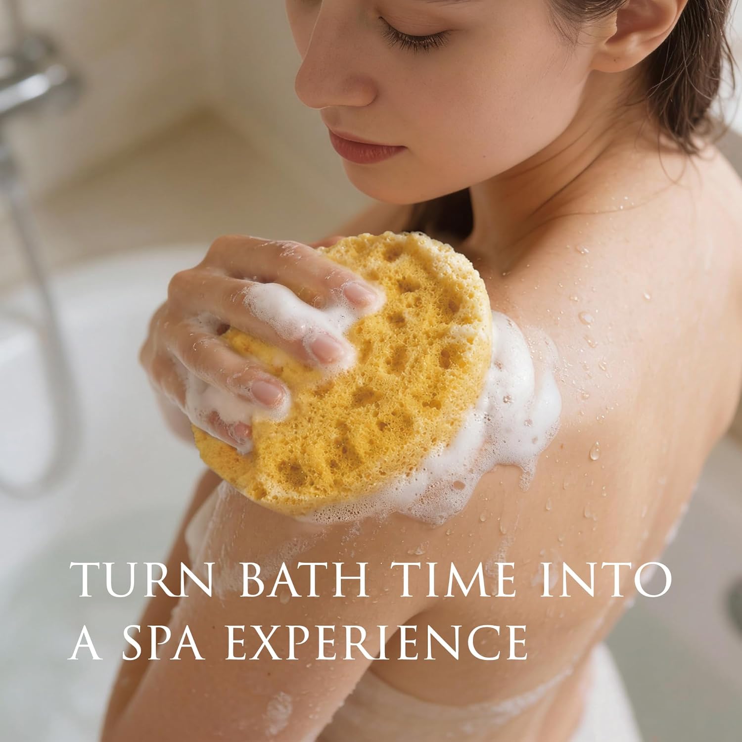 Spongentle Loofah Sponge for Shower and Bathing, Bath Sponge with Dual Texture, Shower Pouf for Gentle and Deep Exfoliation, Large Size Body Scrubber for Men & Women, PU Foam, 37% More Lather, 2 Pack - Image 4