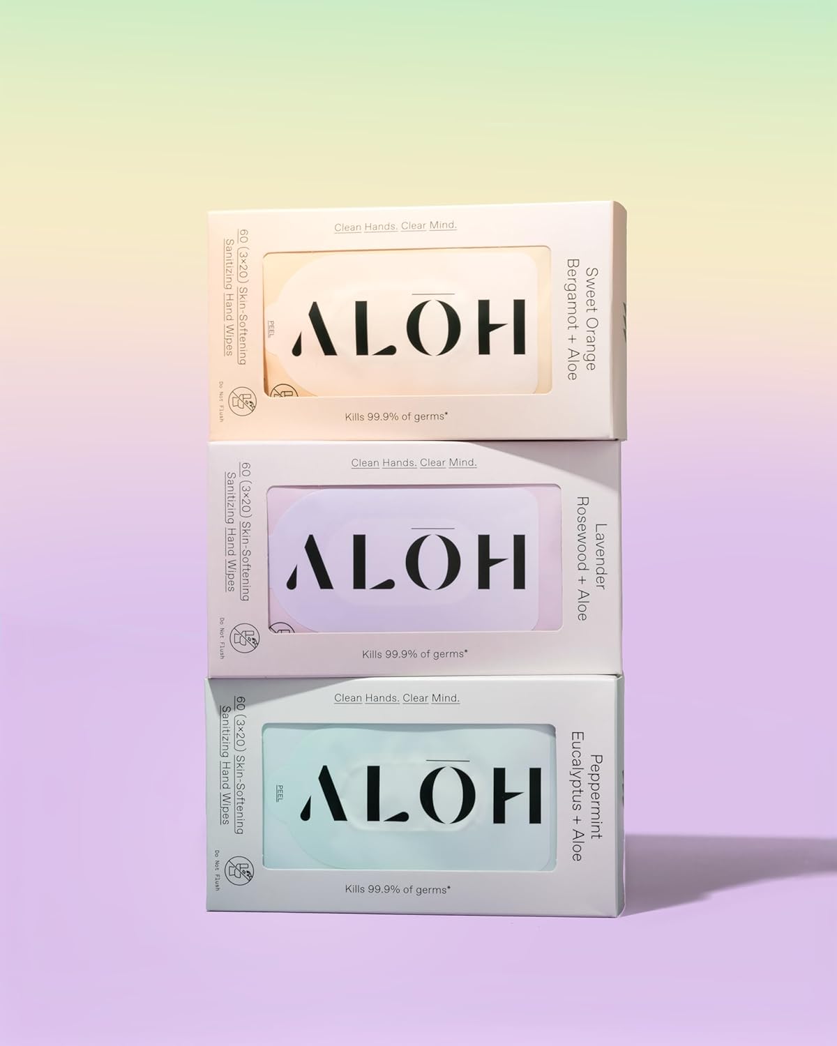 ALŌH Sweet Orange Bergamot + Aloe Sanitizing Hand Wipes - Clean Hands, Clear Mind - On The Go Hand Sanitizing Wipes for Kids and Adults - Travel Size 3 Pack 20ct Wipes (60 wipes) - Image 7