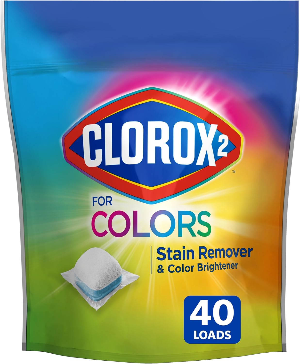 Clorox 2 for Colors - Stain Remover and Color Brightener Packs, 40 Count (Packaging May Vary) - Image 2