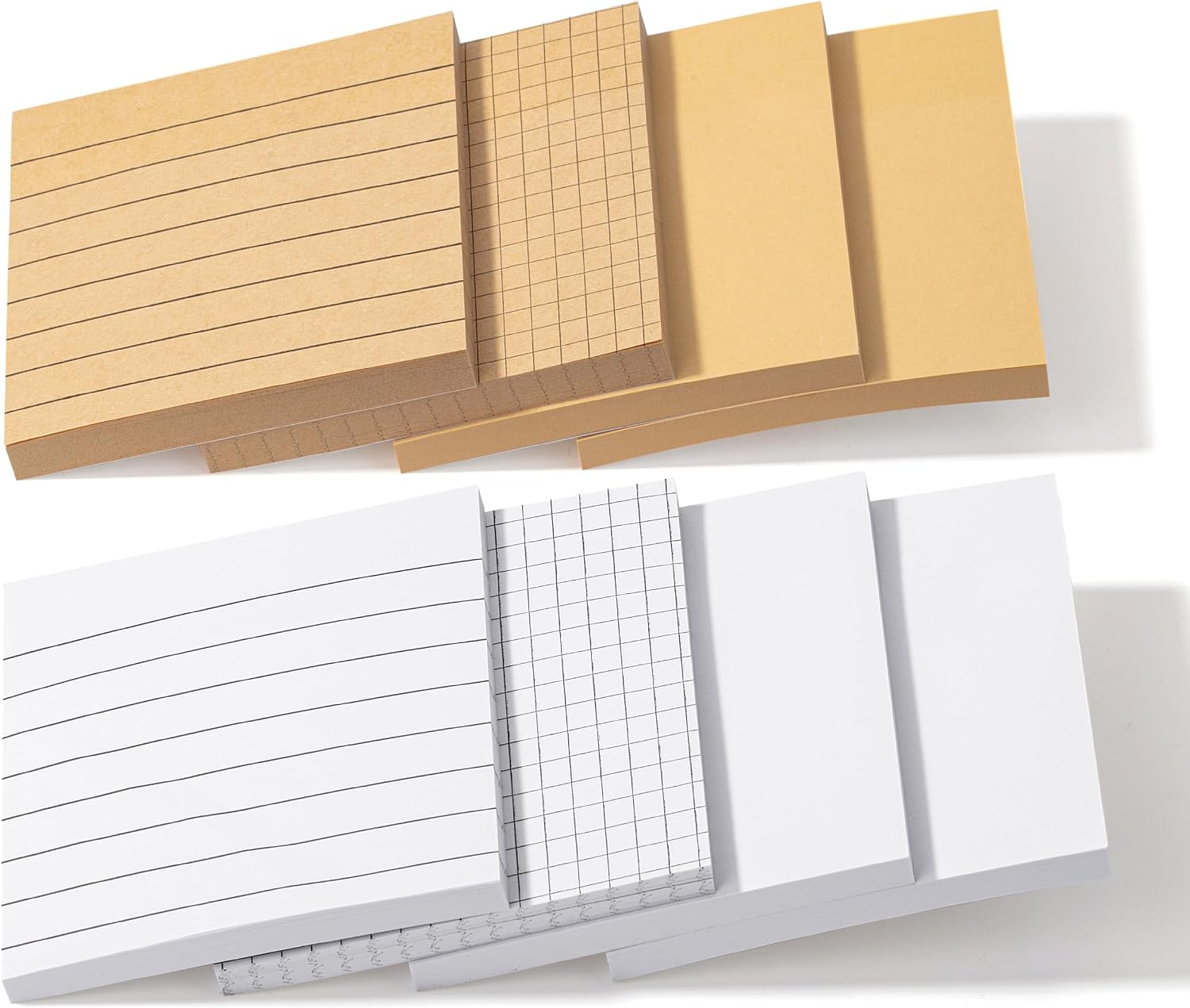 Mr. Pen- Lined Sticky Notes Set, 3”x3”, 8 Pads, 60 Sheets/Pad, Kraft Lined, Blank & Graph Sticky Notes Set, Lined Memo Pads, Self-Stick Note Pad for Office, School, Home, Study & Organization - Image 7