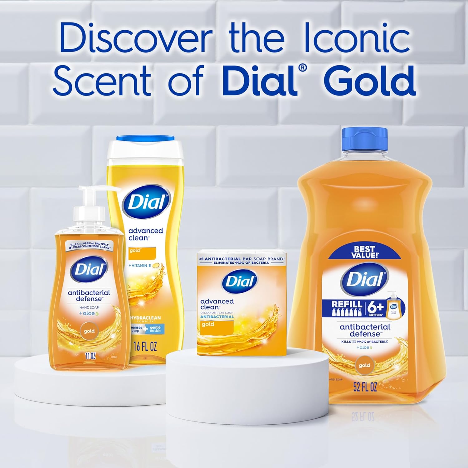 Dial Antibacterial Deodorant Bar Soap, Advanced Clean Gold, 4 Oz, 32 Bars, Round the Clock Odor Protection, Dermatologist Tested, With Clean Rinse Technology - Image 12