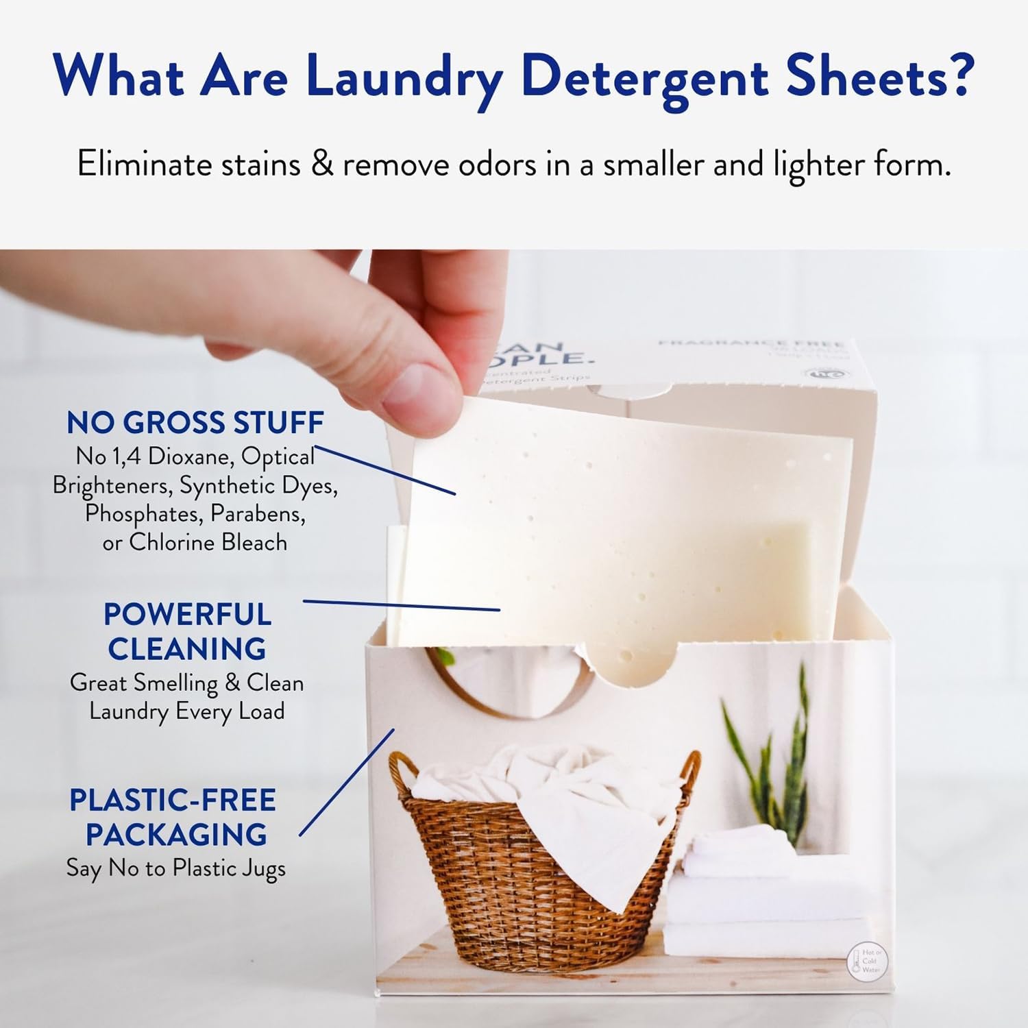 The Clean People Laundry Detergent Sheets - Laundry Soap - Ultra Concentrated, Recyclable Packaging, Stain Fighting - Fresh Scent, 32 Pack - Image 2