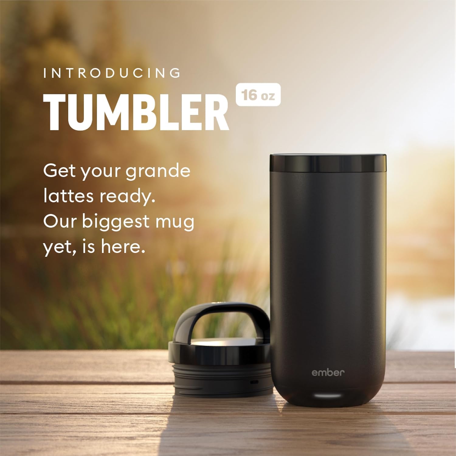 Ember Tumbler, Temperature Control Travel Mug, Stainless Steel, App-Controlled Heated Coffee Mug with 3-Hour Battery Life, Black, 16 Oz - Image 3