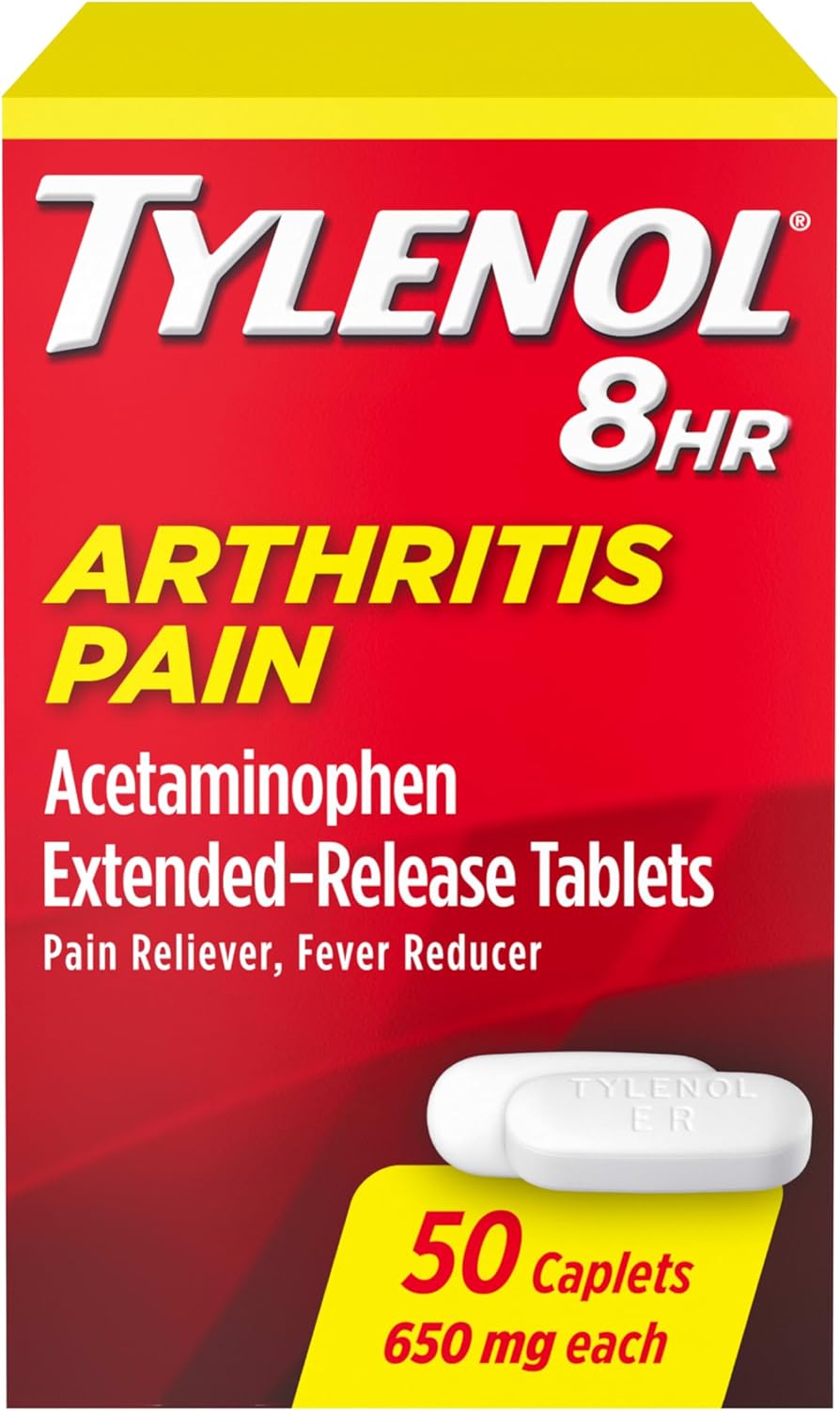 Tylenol 8 Hour Arthritis Pain Relief Extended-Release Tablets, 650 mg Acetaminophen, Joint Pain Reliever & Fever Reducer Medicine, Oral Pain Reliever for Arthritis & Joint Pain, 50 Count - Image 2