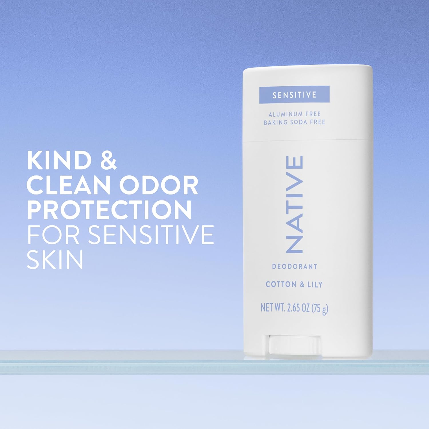Native Sensitive Deodorant Contains Naturally Derived Ingredients, 72 Hour Odor Control | Deodorant for Women & Men, Aluminum Free with Baking Soda, Coconut Oil and Shea Butter, Cotton & Lily - Image 3