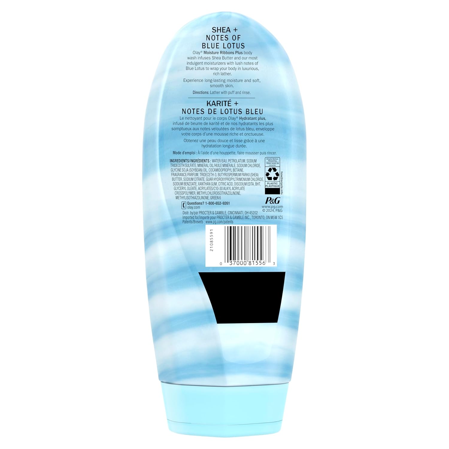 Olay Body Wash for Women, Moisture Ribbons Plus, Deep Conditioning & Moisturizing Formula, Long Lasting Smooth Soft Skin, For All Skin Types, Shea Butter & Blue Lotus Scent, 18 fl oz (Pack of 4) - Image 9