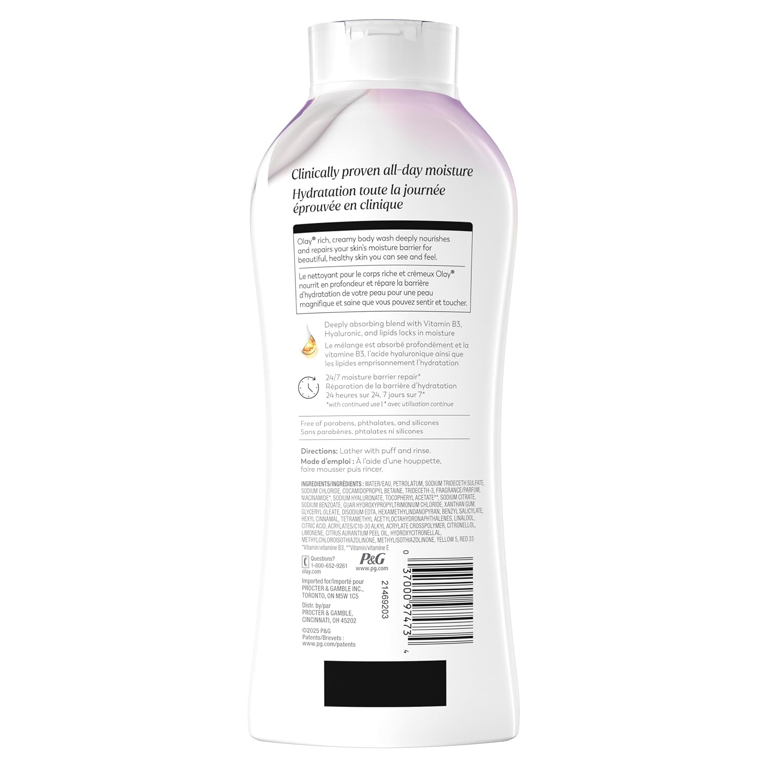 Olay Body Wash for Women, Age Defying with Vitamin E, 24hr Moisturizing, Hydrating & Refreshing, B3 Vitamin Complex, Free of Parabens & Phthalates, for All Skin Types, Scented, 22 fl oz (Pack of 4) - Image 13