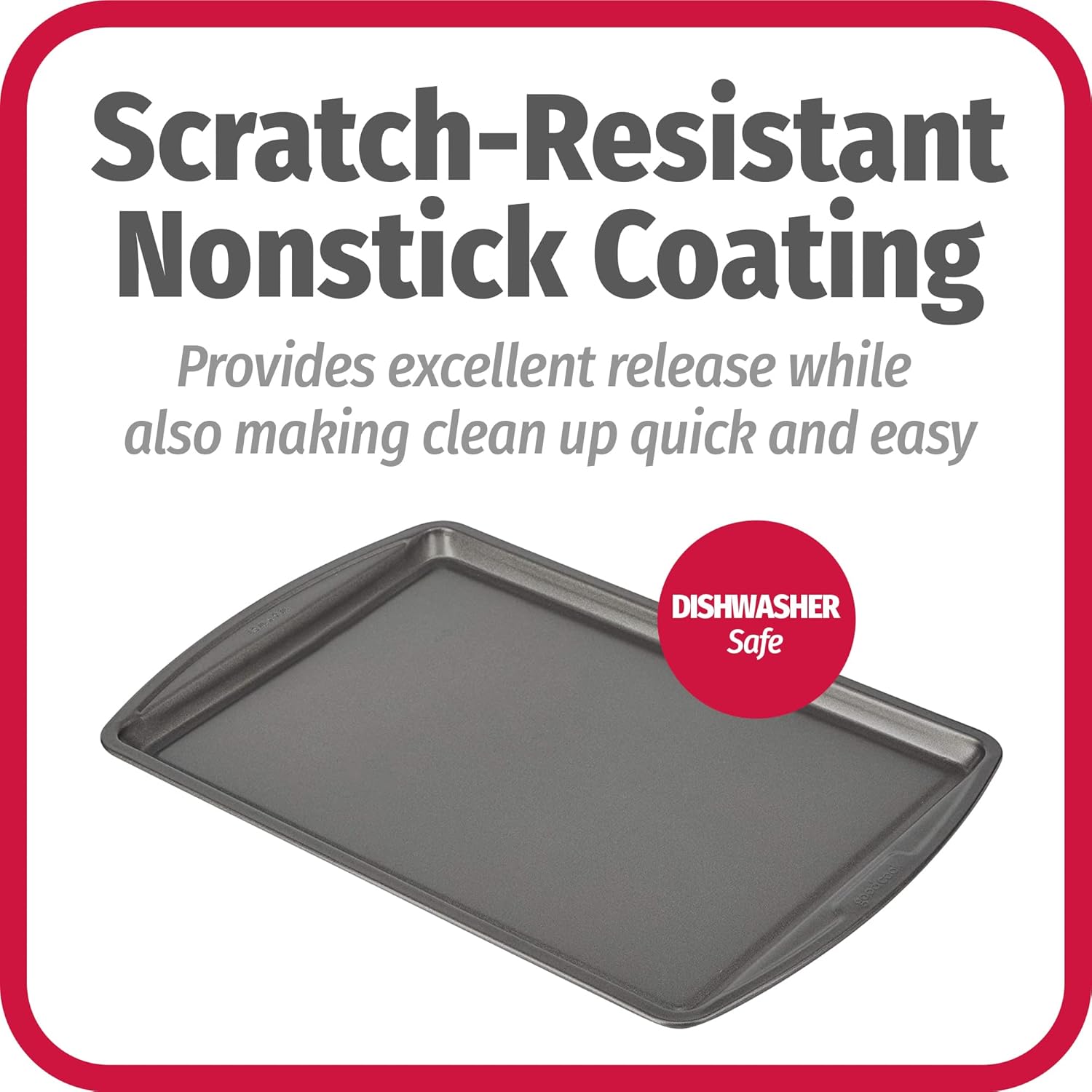 GoodCook Everyday Baking Sheet with Carbon Steel Construction & Scratch-Resistant Metal-Utensil Safe Nonstick , 9 x 13-Inch - Image 4