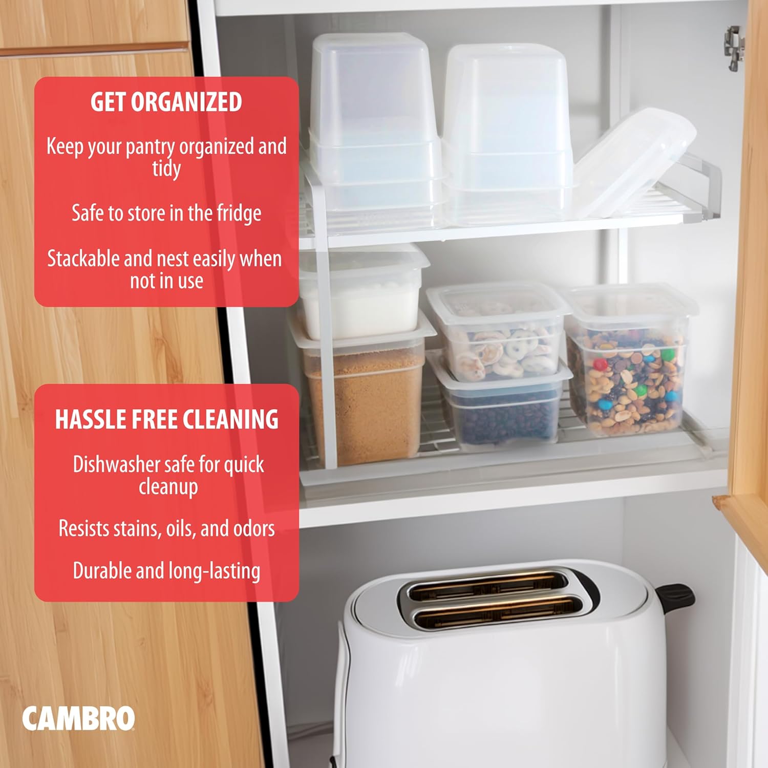 Cambro Food Storage Containers with Lids - Translucent (Microwave Safe and BPA-Free) - 16 and 32 oz (ounce) Food Storage Container - (20 Piece Set) - Image 6