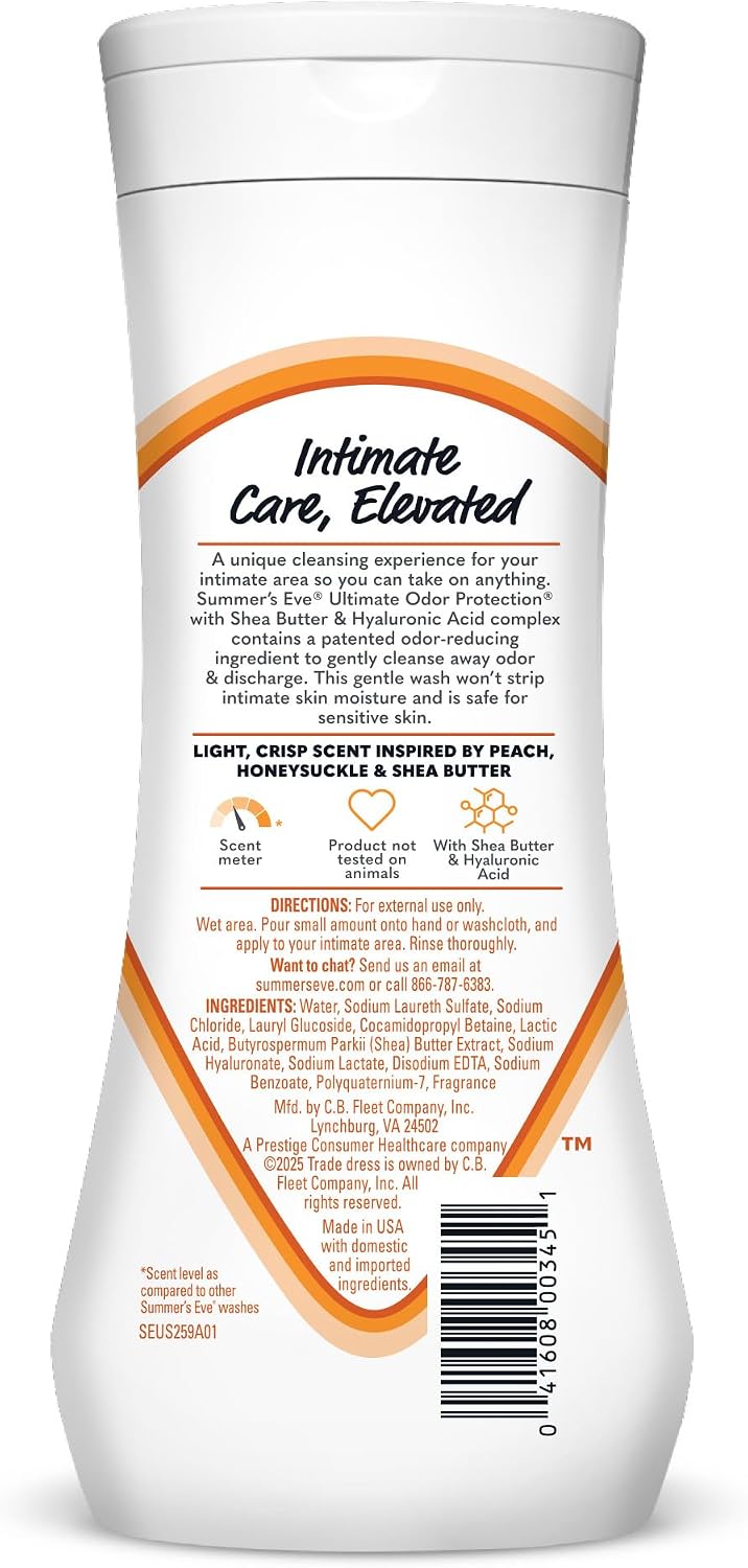 Summer’s Eve Ultimate Odor Protection Feminine Wash with Shea Butter - Up to 24 Hour Vaginal Odor Control, pH Balanced Formula, Clinically & Gynecologist Tested Intimate Body Wash - 15 Fl Oz - Image 8