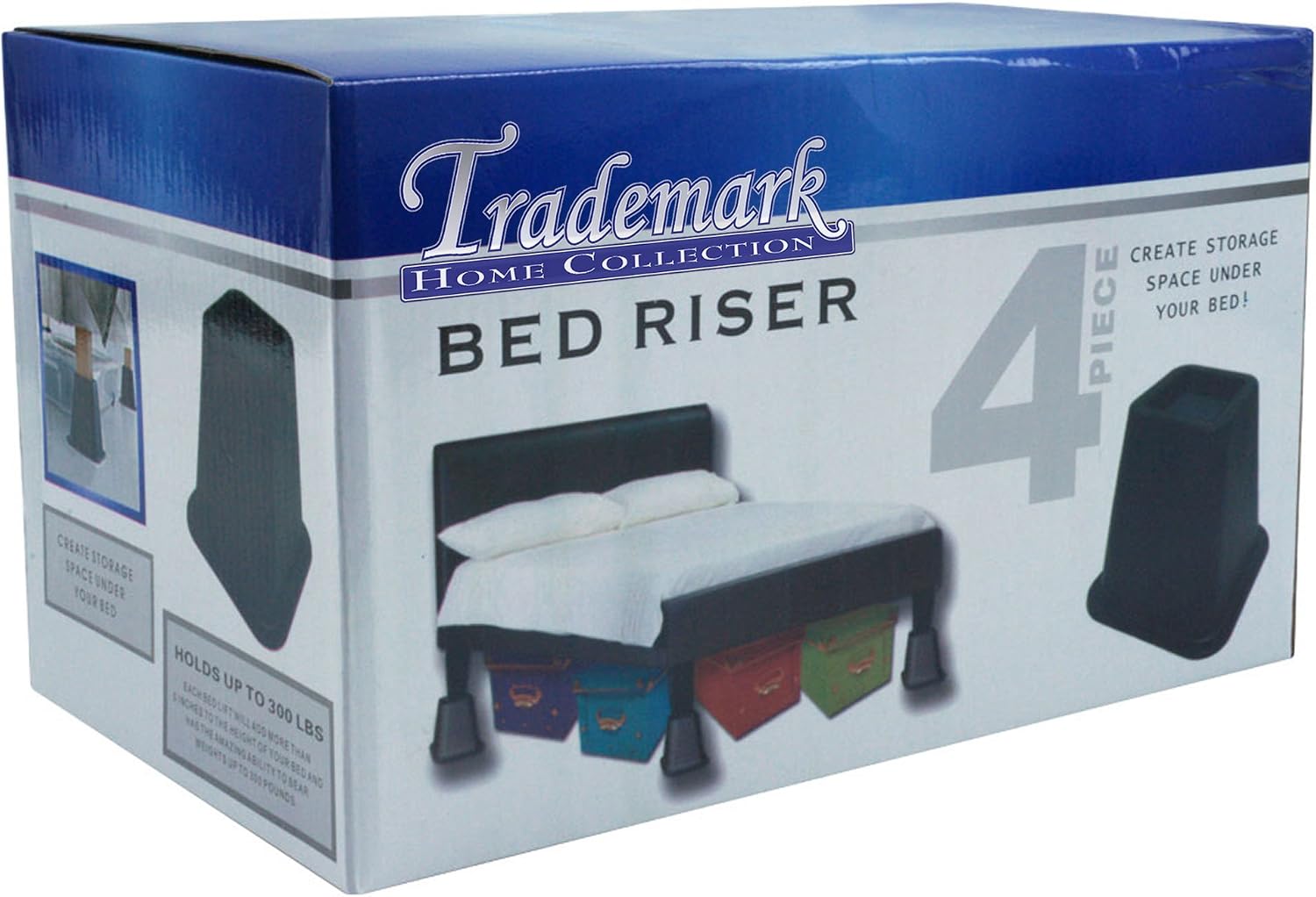 Trademark Home Collection 4-Pack Bed Risers, 6-Inch, Black - Image 4