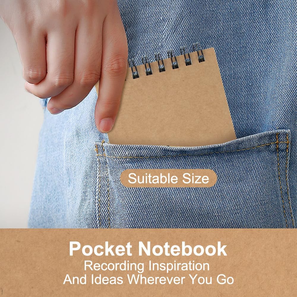 wavamawa Pocket Notebooks Set of 12, Small 3x5 Spiral Notepads, Office Style Mini Notebook, Small Notepad Pocket Size, Memo Pads for Home, College, Work or School - Lined College Ruled Paper - Image 7