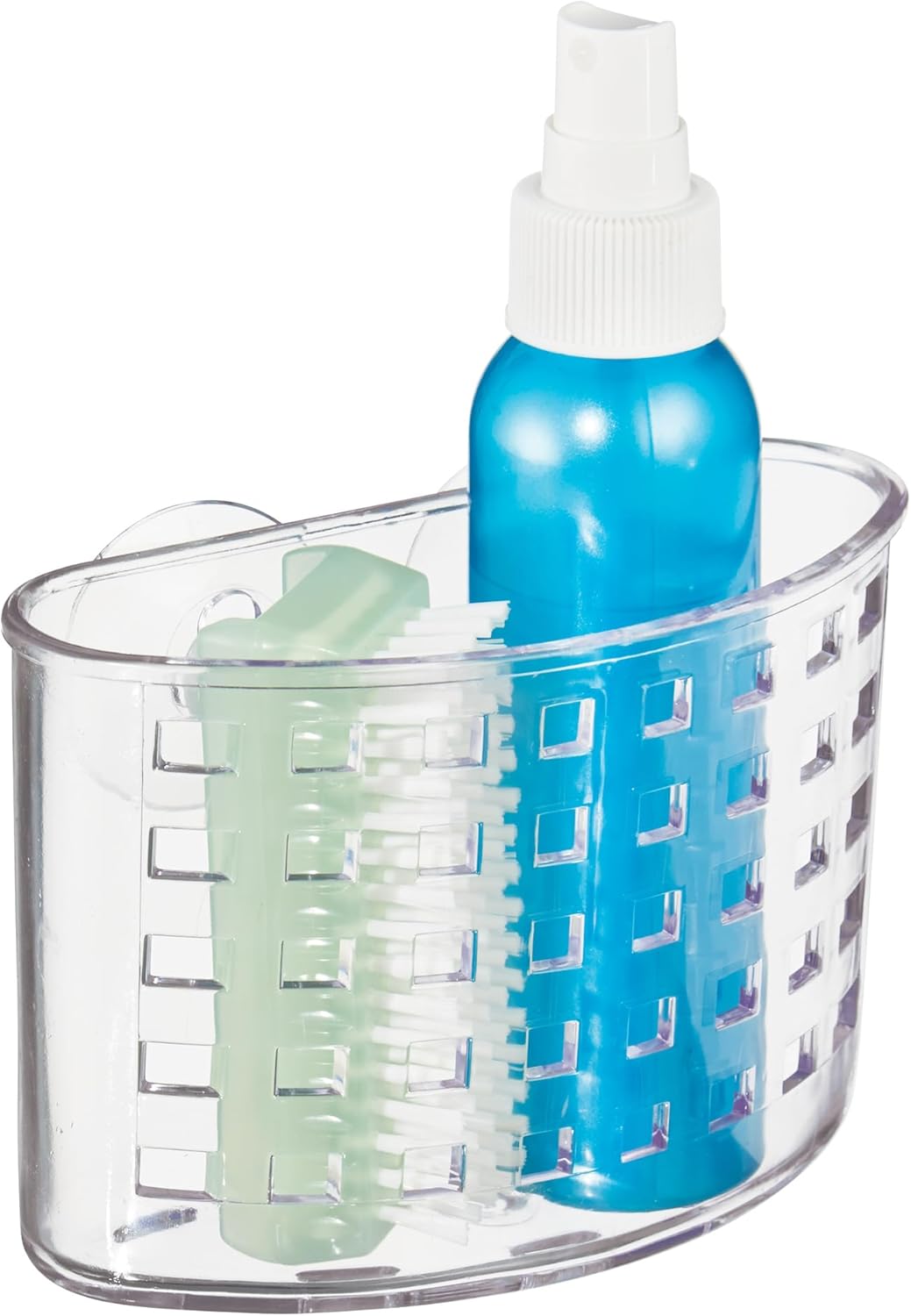 iDesign Suction Cup Shower Caddy Basket - Bathroom Storage Organizer - Clear - Made in USA - Image 2