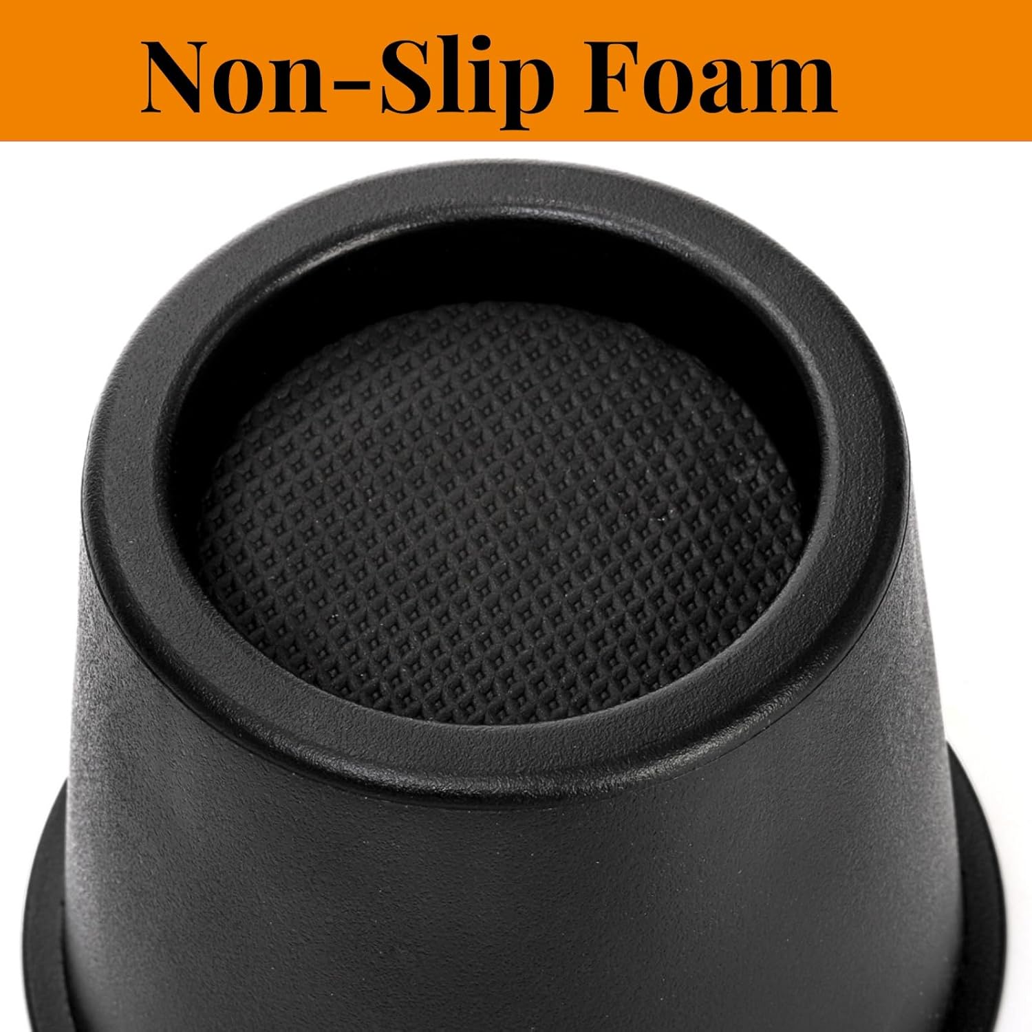 Noamus 6 Pack Round Bed Risers, 4 Inch Furniture Raising Blocks, Black Lifts with Non-Slip Foam Pads, Heavy Duty Dorm Bed Frame Extenders for Desk Chair, Table Legs, Sofa Couch - Image 4