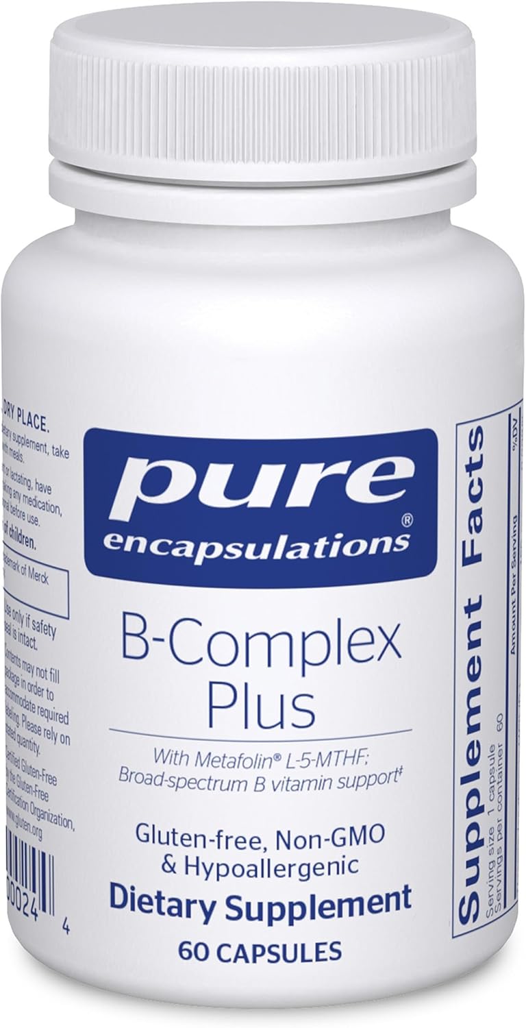 Pure Encapsulations B-Complex Plus - B Vitamins Supplement to Support Neurological Health, Cardiovascular Health, Energy Levels & Nervous System Support* - with Vitamin B12 & More - 60 Capsules - Image 2