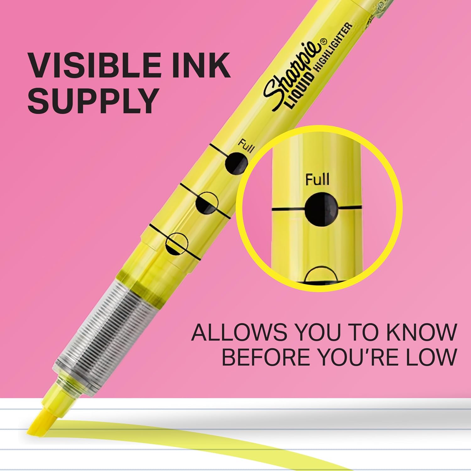 Sharpie Liquid Highlighters, Chisel Tip, Fluorescent Yellow, 12 Count - Image 4