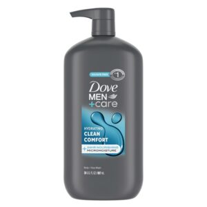 DOVE MEN + CARE Body and Face Wash Hydrating Clean Comfort Men’s Body Wash with 24-Hour Nourishing Micromoisture Technology 30 oz