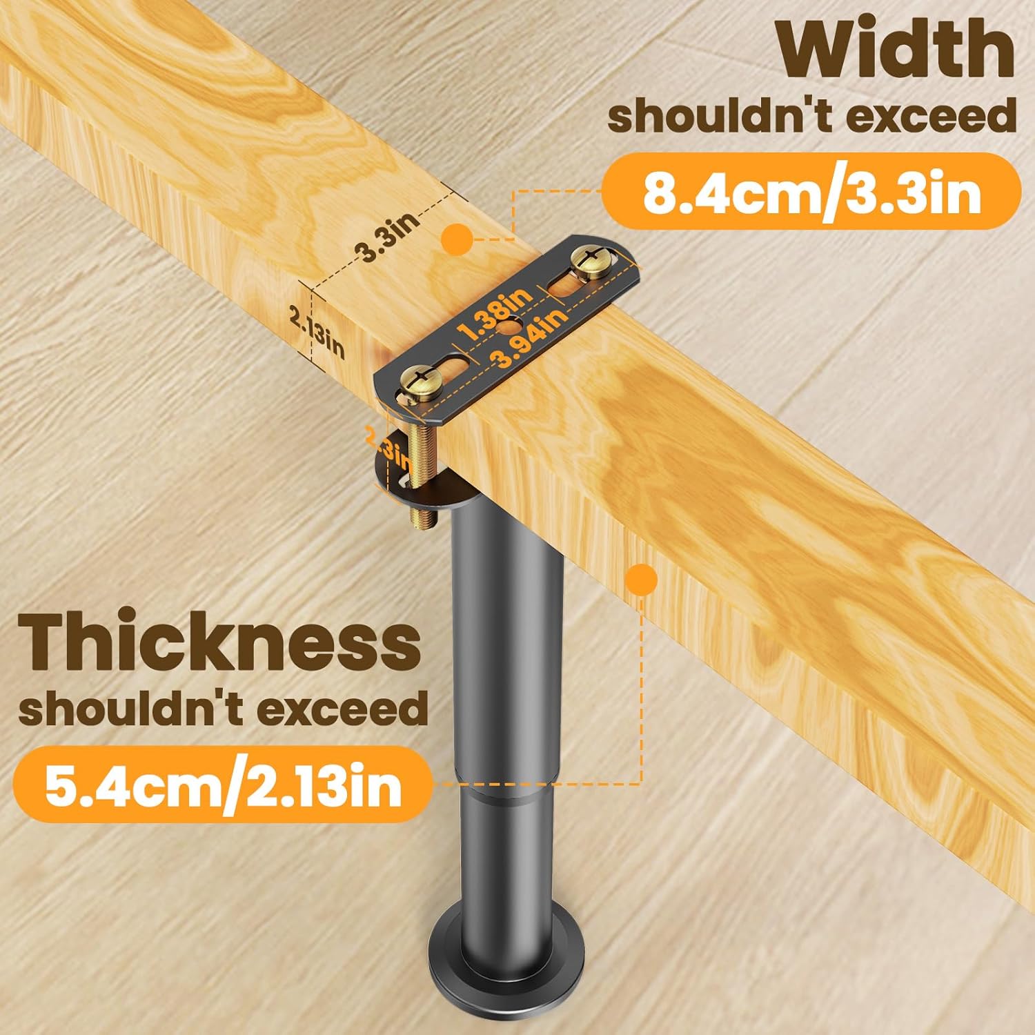 Abiglifty 7.08-13 Inch Bed Frame Legs, 4Pcs Adjustable Bed Support Legs, Metal Bed Frame Support Legs, Non-Slip Bed Legs Replacement, Heavy Duty Furniture Legs for Sofa/Cabinet/Couch/Dresser/Table - Image 6